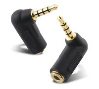 Cable Matters Lot de 2 adaptateurs 3,5 mm à Angle Droit en Noir (Adaptateur 3,5 mm à Angle Droit, Adaptateur 3,5 mm à 90 degrés, Adaptateur Audio 90 degrés)
