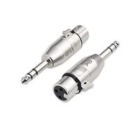 Cable Matters Lot de 2 adaptateurs 6,35 mm TRS vers XLR (adaptateur jack XLR, adaptateur xlr femelle jack 6,.35 male) - Mâle vers femelle