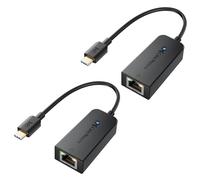 Cable Matters Lot de 2 adaptateurs USB C vers Ethernet Plug & Play avec PXE, clone d'adresse MAC (adaptateur Thunderbolt vers Ethernet, Gigabit Ethernet vers USB C) en noir, compatible avec MacBook