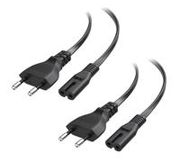 Cable Matters Lot de 2 Câbles d'alimentation 2 Pôles, Fiche Euro, 2m, Noir | Fiche européenne CEE 7/16 type C vers IEC C7, câble secteur pour TV, Xbox, radios et plus