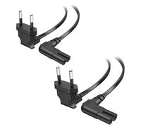 Cable Matters Lot de 2 câbles d'alimentation coudés à 2 Broches - 3 m, fiche coudée à 90° de Type C (CEE 7/16) vers C7, câble d'alimentation européen pour téléviseurs, PS5, PS4, Xbox, radios, Noir