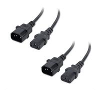 Cable Matters Lot de 2 câbles de Rallonge C13 C14 Célectrique Ordinateur - PDU, câble de rallonge électrique 2 m (câble d'alimentation PDU IEC C14 à IEC C13)