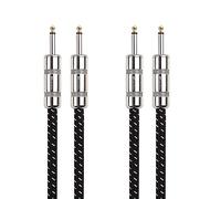 Cable Matters - Lot de 2 câbles d'enceintes TS à Fils tressés, Coloris Noir, 1,8 m