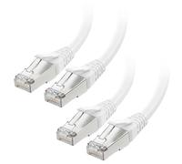 Cable Matters Lot de 2 câbles Ethernet Cat 8 courts blindés 40 Gbit/s de 0,9 m en blanc (câble Ethernet catégorie 8 2 000 MHz, câble Internet Cat8, câble Ethernet de jeu, câble LAN Cat 8) - 0,9 m