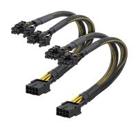 Cable Matters Lot de 2 Câbles PCIE 8 Broches vers Double 6+2, 22 cm | Adaptateur d’alimentation PCIE, adaptateurs d’alimentation 8 broches vers 2x 8 broches (6+2), cartes graphiques et GPU