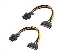 Cable Matters Lot de 2 câbles SATA 15 broches mâle vers 8 broches 18cm(d'alimentation (6+2) 8 broches vers SATA/Câble PCIe 6 broches vers SATA) - 18 cm