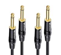Cable Matters Lot de 2 câbles TS vers TS pour guitare électrique 6,35 mm (câble 6,35 mm) 4,7 m