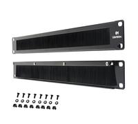 Cable Matters Lot de 2 Panneaux à Brosse 1U pour Montage en Rack ou Mural 19" (Panneau Brosse de Montage en Rack de 48,3 cm 1U) en Noir