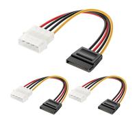 Cable Matters Lot de 3 Câble d'Alimentation 4-Broches Molex vers SATA, 15cm | Molex SATA Câble adaptateur SATA vers Molex, LP4 vers SATA mâle, HDD, SSD, lecteurs optiques