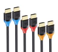Cable Matters Lot de 3 Câble HDMI Câbles Haut Débit HDMI vers HDMI, 0,3m | 4K@60Hz / 2K@144Hz, HDR, 3 Colorés, FreeSync et G-SYNC, pour moniteur gaming et Apple TV