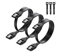 Cable Matters Lot de 3 Cable Sata 3, Câble Sata III 45 cm de Ensemble 3 Pièces SATA III 6.0 Gbps, noir