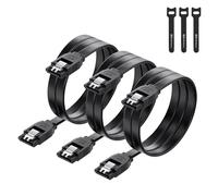 Cable Matters Lot de 3 Cable Sata 3, Câble Sata III 60 cm de Ensemble 3 Pièces SATA III 6.0 Gbps, noir