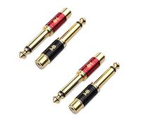 Cable Matters Lot de 4 adaptateurs RCA vers Jack 6,35 mm (1/4") TS Mono - Convertisseur Jack 6,35 mm vers RCA, pour TV, chaîne Hi-FI, ampli, Instruments et équipements Audio domestiques