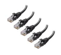 Cable Matters Lot de 5 câbles Ethernet Cat 6 sans accroc 10 Gbit/s - 1,5 m, câble Cat6, cordon Ethernet, noir