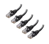 Cable Matters Lot de 5 câbles Ethernet Cat 6 sans accroc 10 Gbit/s - 1,8 m, câble Cat6, cordon Ethernet, noir