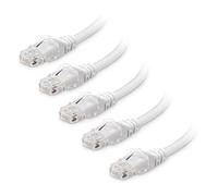 Cable Matters Lot de 5 câbles Ethernet courts Cat6 sans accroc 10 Gbit/s 0,3 m (câble Cat6, câble Cat 6) en blanc - 0,3 m