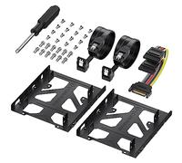 Cable Matters Lot de convertisseurs de disques SSD 2,5 à 3,5 (Adaptateur rack ssd 2.5 interne à 3,5) Kit tout-en-un noir- Kit comprenant un support, des vis, des câbles et un tournevis