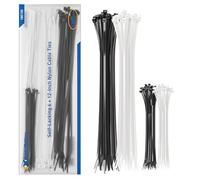 Cable Matters Pack Combo de Serre Câble (Attache Câble) en Nylon 15+30cm autoverrouillants Assortis, en Noir et Blanc