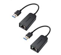 Cable Matters Pack de 2 Adaptateurs USB 3.0 à Ethernet/RJ45 - Prise en Charge d'un Réseau 10/100/1000 Mbps en Noir