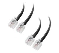 Cable Matters Pack de 2 Câble téléphonique de 3m (cable RJ11 vers RJ11) pour téléphone, Internet DSL, ADSL, modem en Noir - 3m