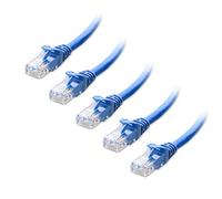 Cable Matters Pack de 5, Câble Ethernet Court Cat6 Snagless 10 Gbit/s, 0,9m (RJ45, Internet Cat 6) en Bleu