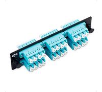 Cable Matters Panneau de brassage multimode LC vers LC OM3/OM4 24 fibres avec 6 adaptateurs LC/LC UPC Quad fibre optique - Compatible LGX