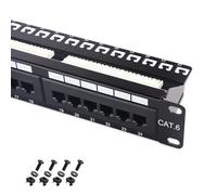 Cable Matters Panneau de brassage réseau Cat 6 24 ports 1U à montage en rack ou mural avec barre de support