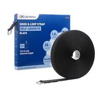 Cable Matters Sangles Auto-Agrippantes 9 m avec 45 Boucles, Noir | Rouleau réglable de 25 mm avec boucles métalliques, idéal pour organiser câbles, rallonges et tuyaux