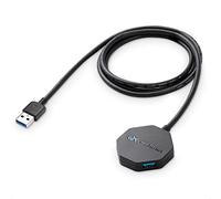 Cable Matters Ultra Mini hub USB 4 ports avec long câble d'extension de 1,2 m, hub USB 3.0 avec plusieurs ports pour un taux de transfert de données allant jusqu'à 5 Gbit/s, noir