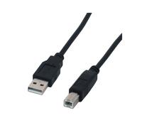Câble MCL USB 2.0 A vers B 2m, Connecteurs Mâle/Mâle, Noir, MC922ABE-2M/N, pour connexion périphérique USB à PC ou Hub USB