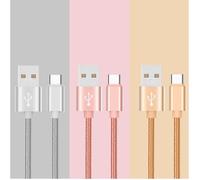 Cable Metal Tresse Type C SONY Xperia Xperia XZ2 Chargeur USB 1m Reversible Connecteur Syncronisation Nylon (ARGENT)