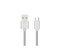 Cable Metal Tresse Type C SONY Xperia XZ2 Premium Chargeur USB 1m Reversible Connecteur Syncronisation Nylon (ARGENT)