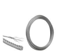 Câble métallique Câble métallique en acier inoxydable, 10 m à 5 de diamètre, 0, 3 mm, structure 7 x, câble levage plus souple for la pêche(0.6mm x 10M)
