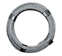 Câble métallique D.6,0mm L.80m 6 x 12+1 FE Force de rupture 13,24 kN Acier, galv.