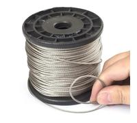 Câble métallique de levage en acier inoxydable 304 0.3/0.4/0.5/0.6/0.45/0...8/1/1.2/1.5/2/2.5/3/4/5/6/8/10/16mm 1x7 7x7 7x19 pour Suspendre, Levage et Remorquage(0.5mm 7x7,50 meters)