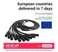 Câble métallique DMX XLR pour éclairage de scène, 10 pièces/lot, 1 à 2 mètres de longueur, 3 broches, connexion de ligne de signal, 1m, 3,5 pieds, tête mobile audio Blue Metal 3m