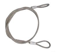 Câble métallique en acier avec manchon en aluminium pour gréement de gym, systèmes de poulie, bateaux et yachts, câble antidérapant pour entraînement de force et utilisation marine (8 mm x 1 m)