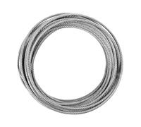 Câble Métallique en Acier Inoxydable, 5mm Métal Corde Acier Inoxydable, 7 x 7 Kit Cable en Acier, 20m Acier Inox Câble Métallique Fil pour Corde à Rideau, Suspension de Jardin, Extérieur