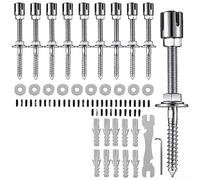 Câble métallique en acier inoxydable de 15,8 m avec boucle croisée pour treillis de jardin - 49 brins - Robuste et facile à installer - Pour vignes, pergolas, clôtures, murs (10 clous croisés)