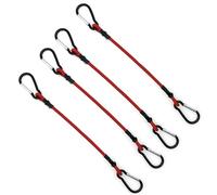 Câble Métallique Lot de 4 tendeurs élastiques extensibles avec crochet 6 mm, corde en caoutchouc polyvalente for vélo, bagages, accessoires camping(Red,60CM_SIZE 6MM)