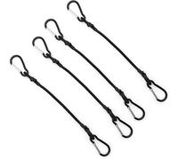 Câble Métallique Lot de 4 tendeurs élastiques extensibles avec crochet 6 mm, corde en caoutchouc polyvalente for vélo, bagages, accessoires camping(Black,90CM_SIZE 6MM)