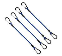Câble Métallique Lot de 4 tendeurs élastiques extensibles avec crochet 6 mm, corde en caoutchouc polyvalente for vélo, bagages, accessoires camping(Blue,30CM_SIZE 6MM)