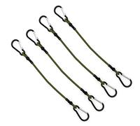 Câble Métallique Lot de 4 tendeurs élastiques extensibles avec crochet 6 mm, corde en caoutchouc polyvalente for vélo, bagages, accessoires camping(Dark Green,90CM_SIZE 6MM)