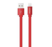 Câble MFI / USB-A plat pour iPhone iPad 1 m - rouge intense
