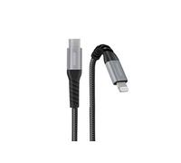 Câble MFI / USB-C renforcé Ultimate pour iPhone iPad 2 m - noir