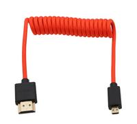 Câble Micro Hdmi 4K120 8K60 Raw Pour Atomos Ninja V Ultra Shinobi, Sony Zv-E10 A7C A7R Iv A6700, Canon R5C R100 R8 R6 M50 Mkii, Nikon Fujifilm Sigma Fp, Rouge Tressé Spiralé, 30 Cm[SHU8274905]