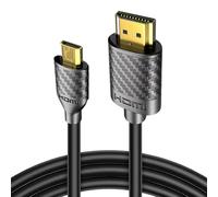 Câble Micro HDMI vers HDMI 1M, 4K à 60 Hz 18 Gbit/s, câble HDMI 2.0 Support HDR et ARC Compatible avec GoPro Hero 7/6/5 Raspberry Pi 4/5 Nikon Sony Asus Zenbook Moniteur Caméra