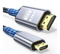 Câble Micro HDMI vers HDMI 2m, 4K@60Hz Câble Micro HDMI 2.0 avec Ethernet, 3D, HDR, ARC Compatible avec Raspberry Pi 5/4, GoPro Hero 8/7/6/5, Sony, Moniteur, Ordinateurs Portables