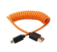 Câble Micro-Hdmi Vers Hdmi 4K 8K Raw Pour Atomos Ninja V Ultra, Sony Zv-E10Ii A7C2 A7Riv A6700, Canon R50 R6 R5C R10, Lumix S5 S9 G100, Fujifilm X-T50, Type A D, Orange Tressé Enroulé, 30 Cm[Z946]