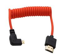 Câble Micro-Hdmi Vers Hdmi 8K 4K 60P Rouge Tressé Spiralé De 30 Cm Pour Appareil Photo Canon R5C R8 R10 Sony A7C A7Riv X-T50 Sigma Fp Appareil Photo Atomos Ninja V Ultra Feelword, [SHU8274904]